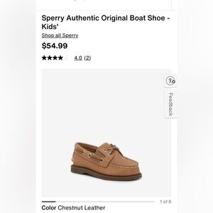 Sperry Youth Light Brown Boat Shoes Top-Siders